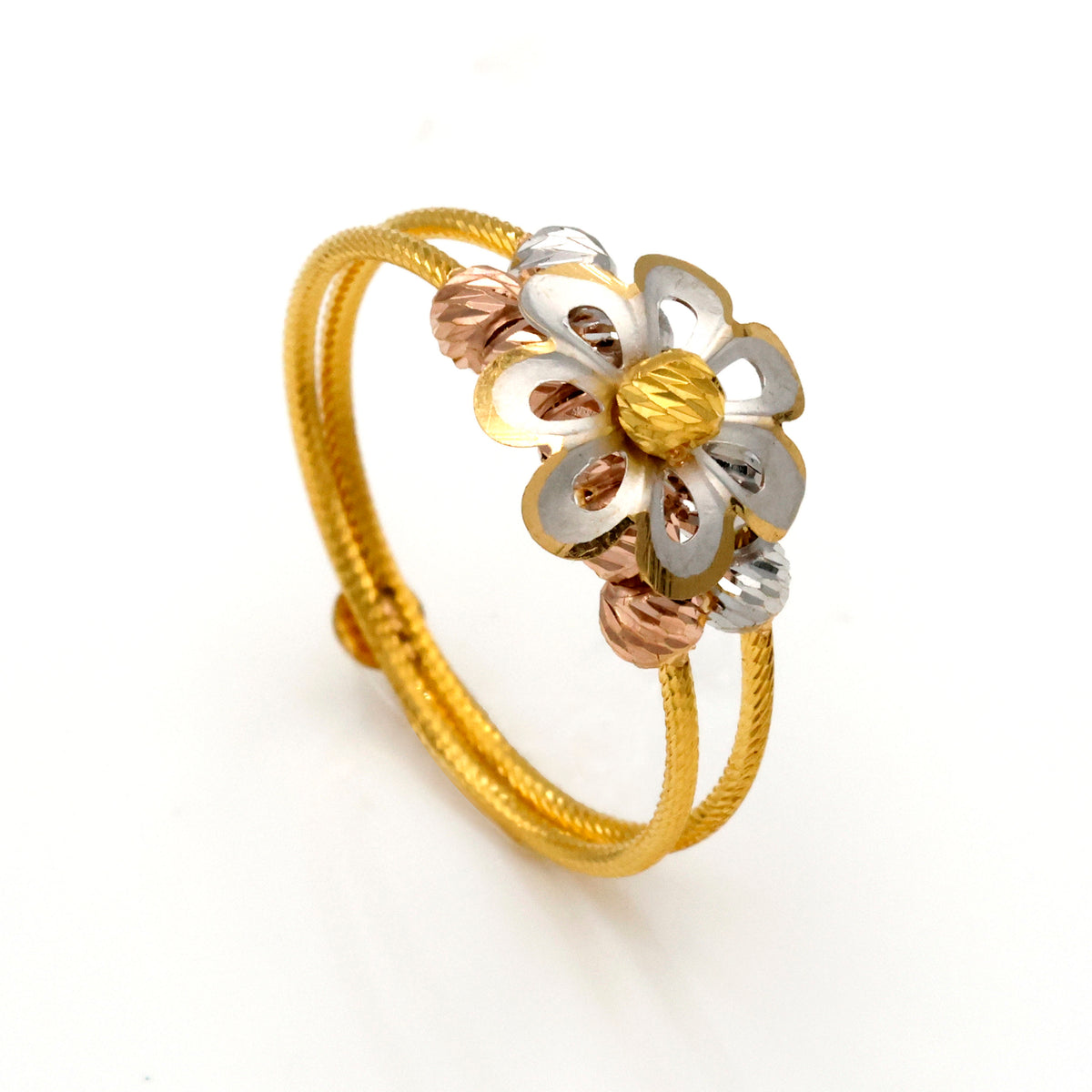 Tri Color Gold Ring 22K  - Al Fanan