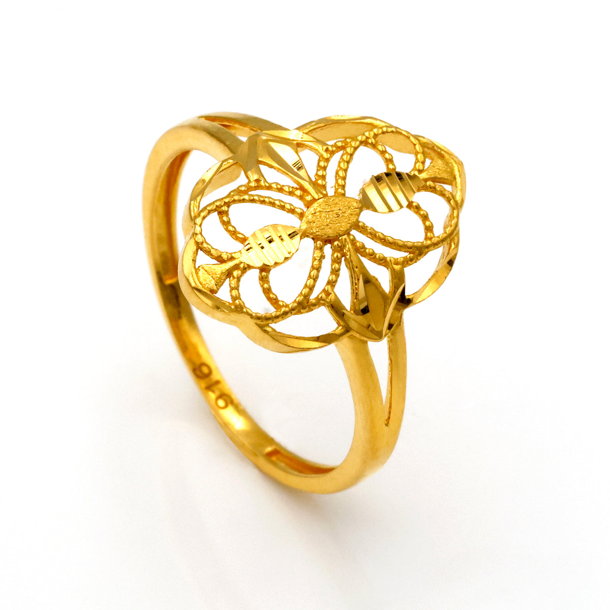 Filigree Gold Ring 22K - Al Fanan