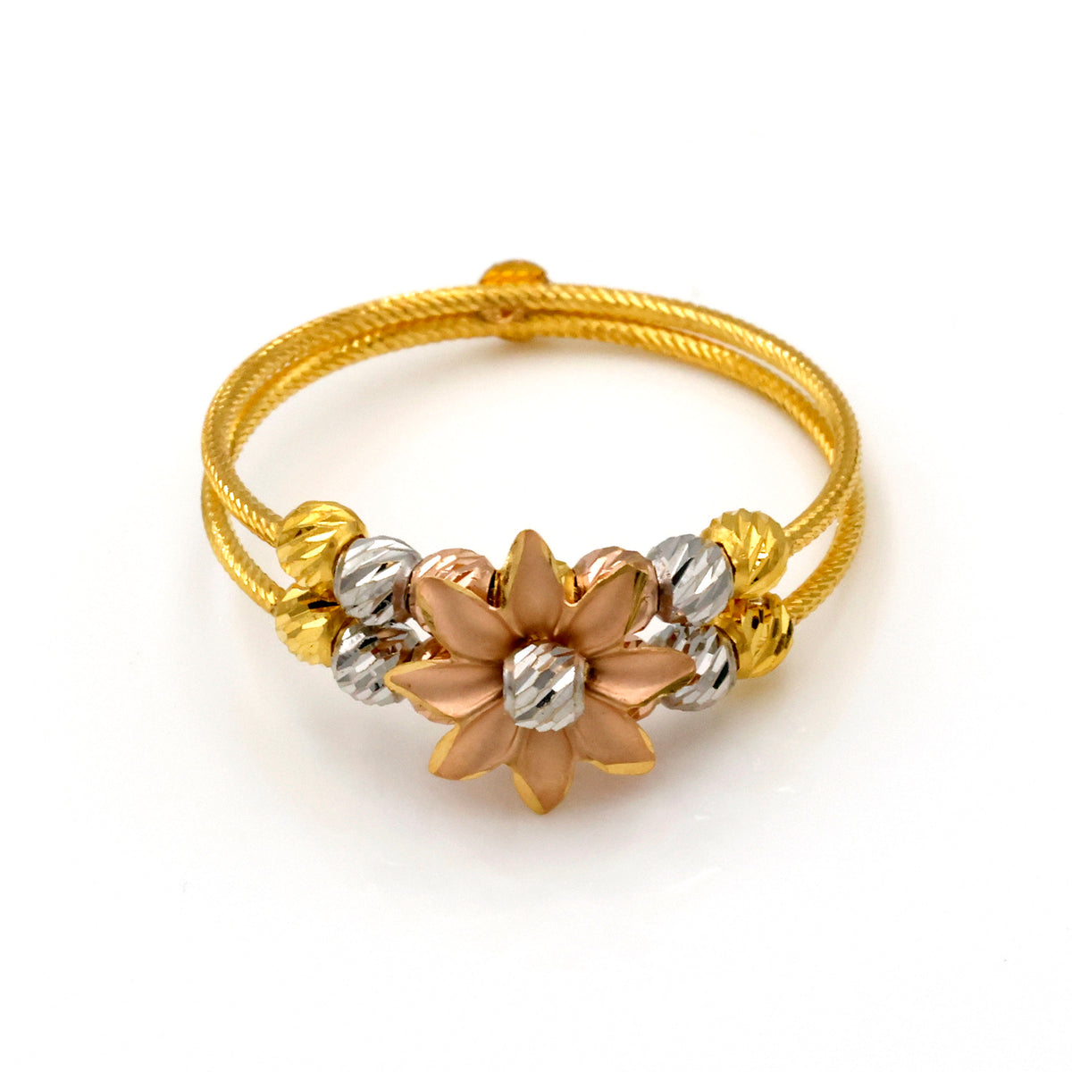 Al Fanan - Tri Color Gold Ring 22K