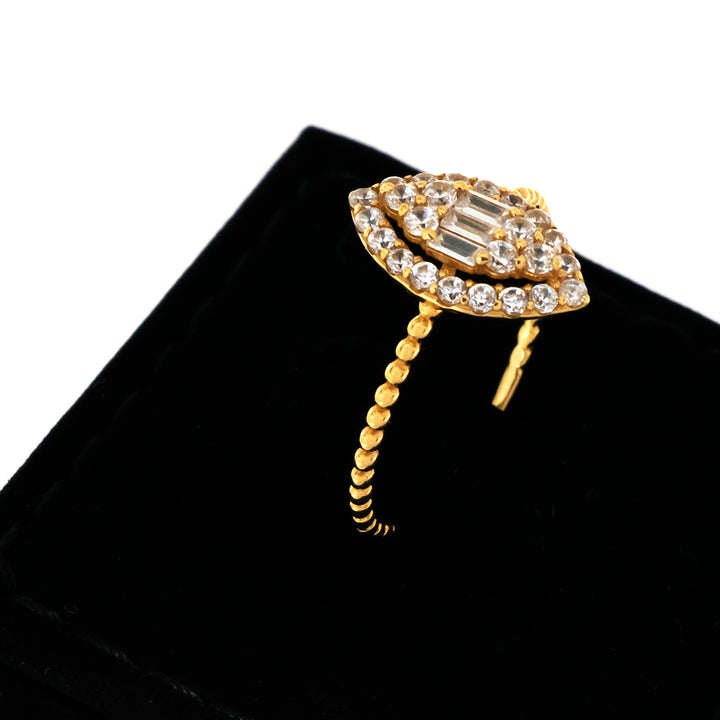 18K Gold Ring – Marquise Halo Ring – Making Charge