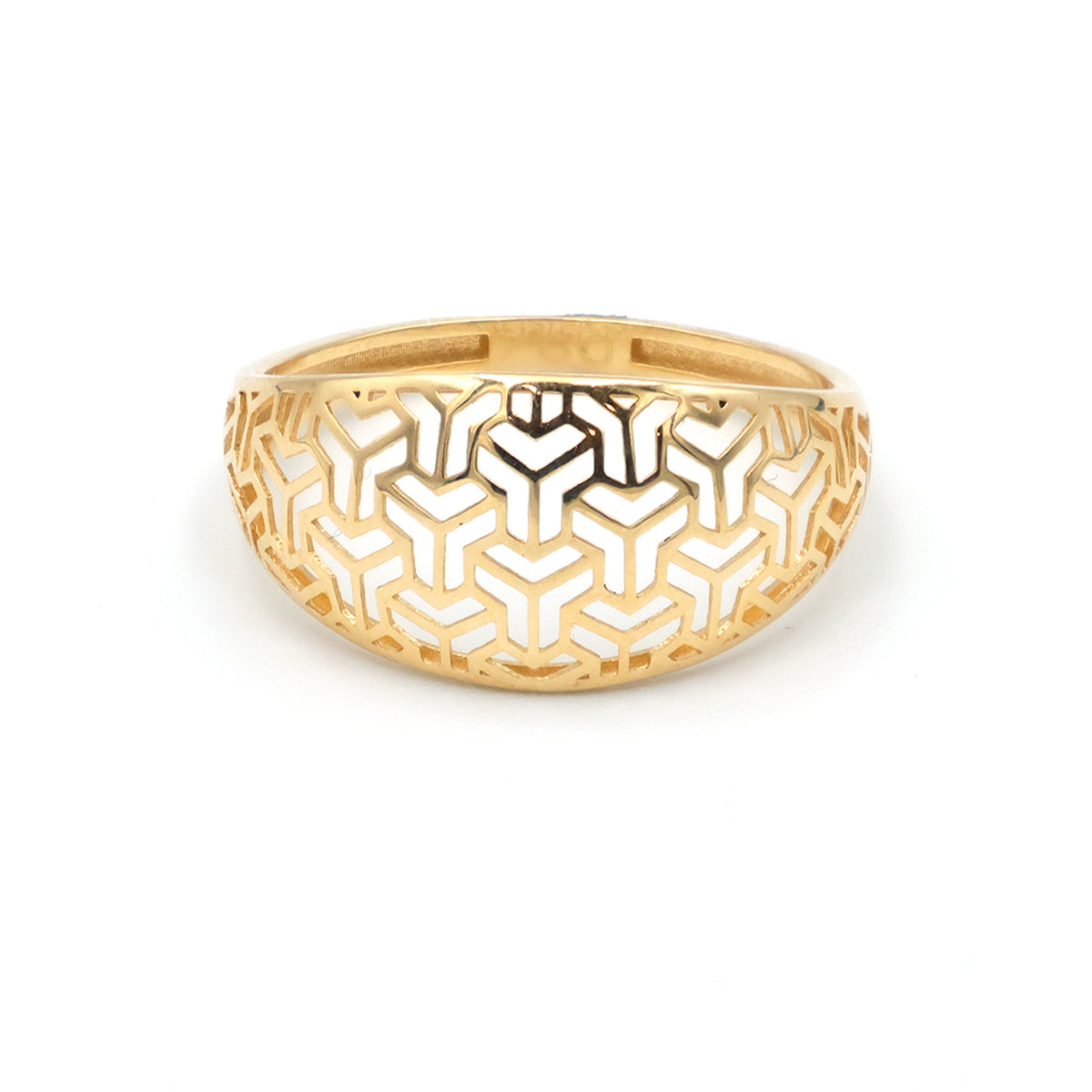عصري 18K ذهب خاتم - Honeycomb Dome Design - الفنان
