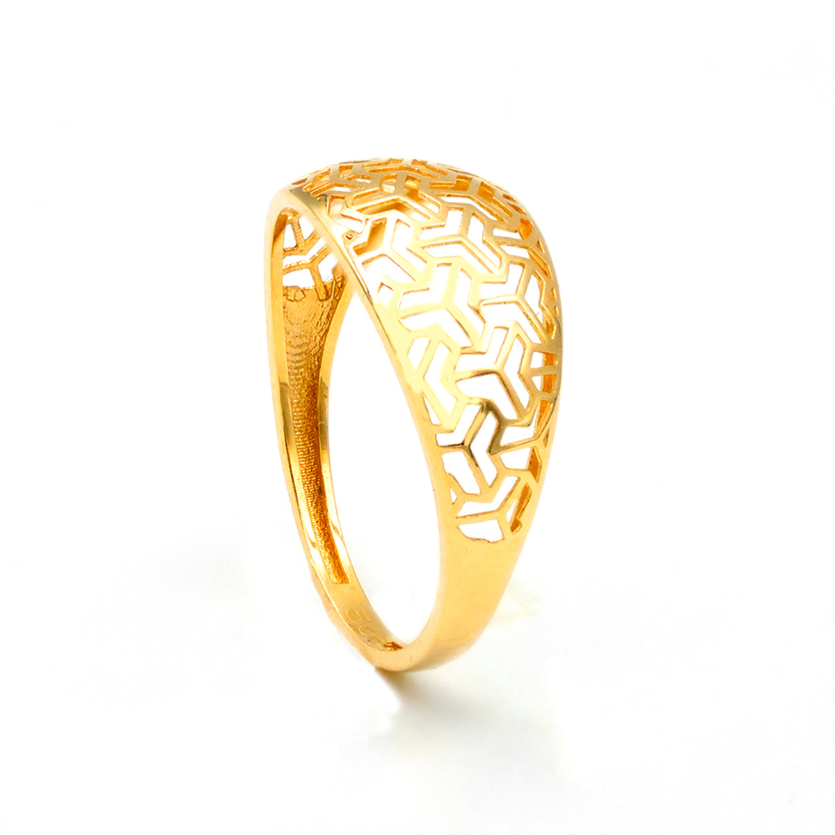 عصري 18K ذهب خاتم - Honeycomb Dome Design - الفنان