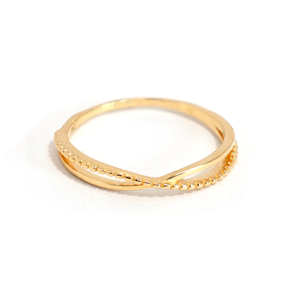 18K Gold Ring – Slim Band with distinct textured finish – Shop Now - Main View