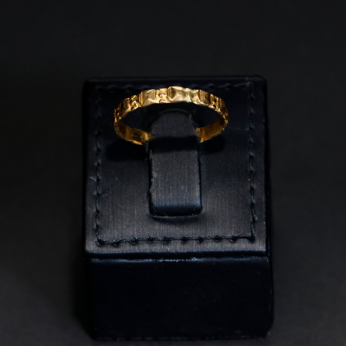 21K Gold Ring with Textured Band Design- Zero Making Charge - Main View