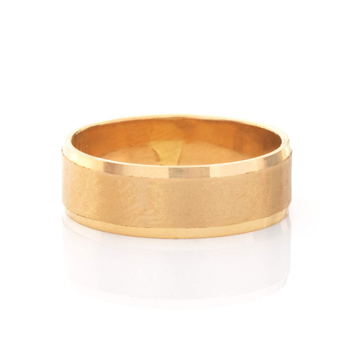 18K Gold Brushed Classic Band Ring