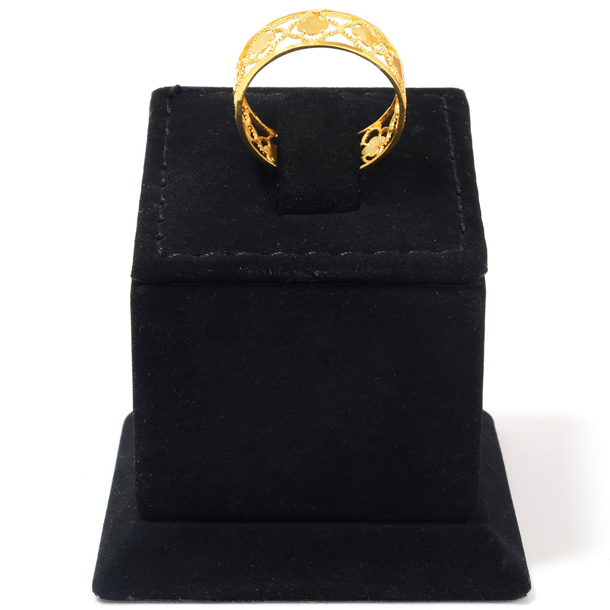 21K Gold Quatrefoil Lattice Bangle