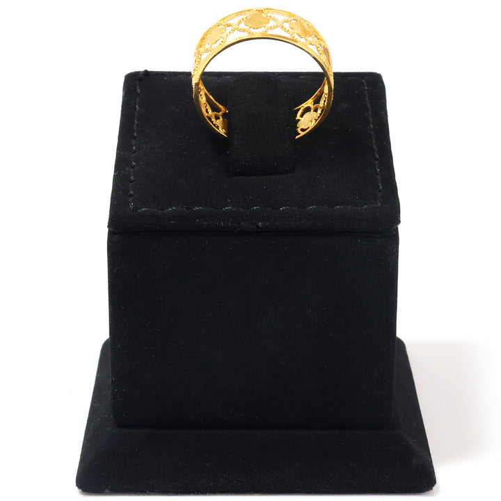 21K Gold Quatrefoil Lattice Bangle