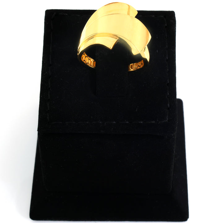 21K Gold Ring – Sculpted Ribbon Wrap Design