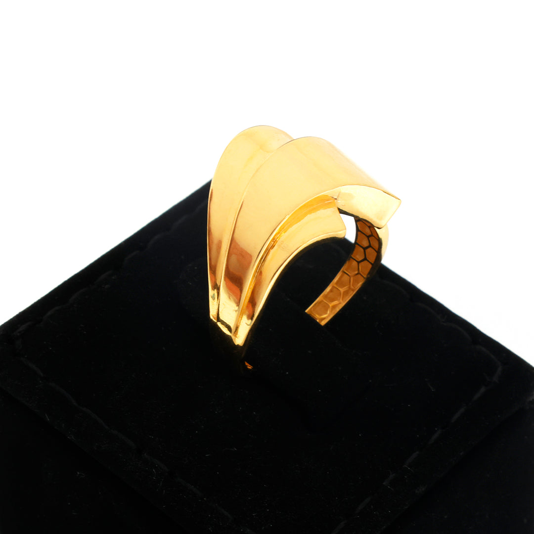 21K Gold Ring – Sculpted Ribbon Wrap Design