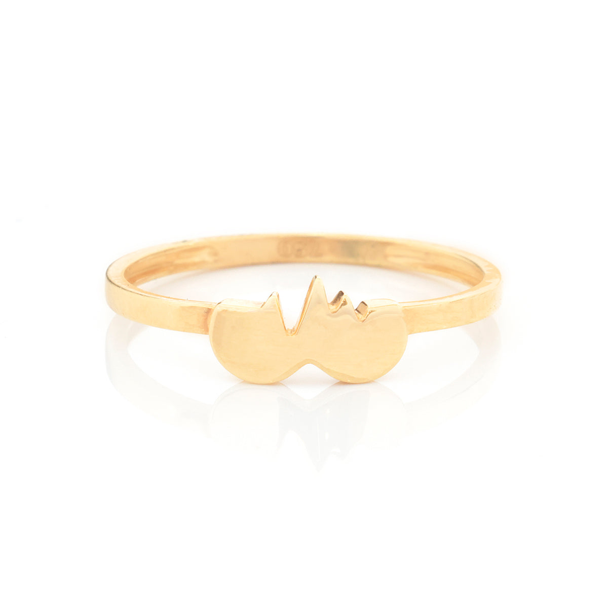 18K Gold Heartbeat Pulse Ring