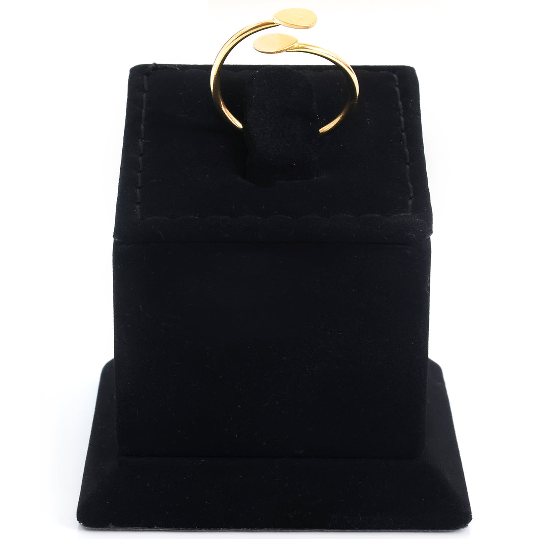 18K Gold Diamond-Cut Duo Heart Ring