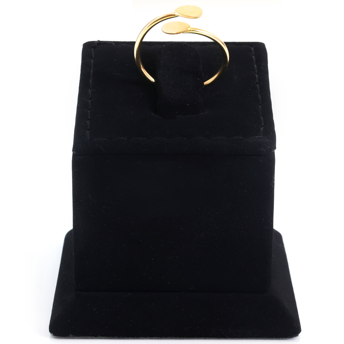 18K Gold Diamond-Cut Duo Heart Ring
