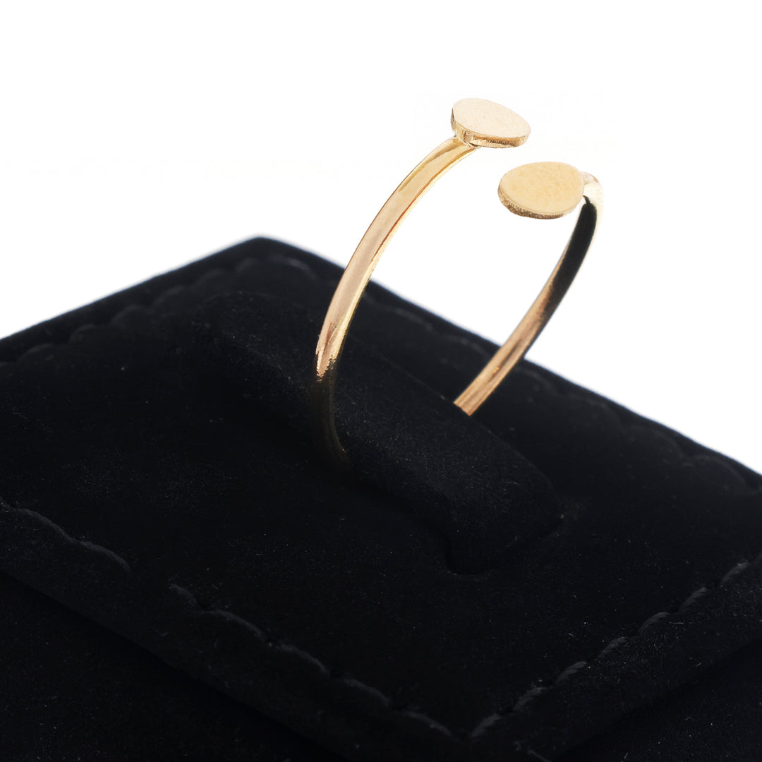 18K Gold Diamond-Cut Duo Heart Ring