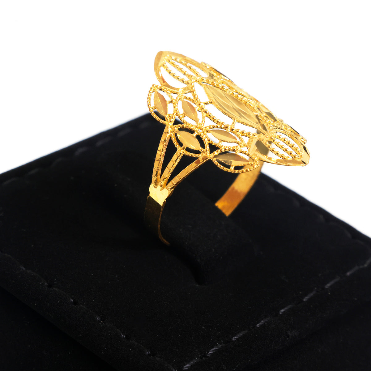 22K Gold Marquise Flower Cluster Ring - Zero making charge