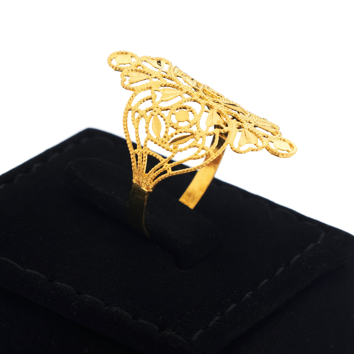 22K Gold Heart Cluster Shield Ring - Zero making charge
