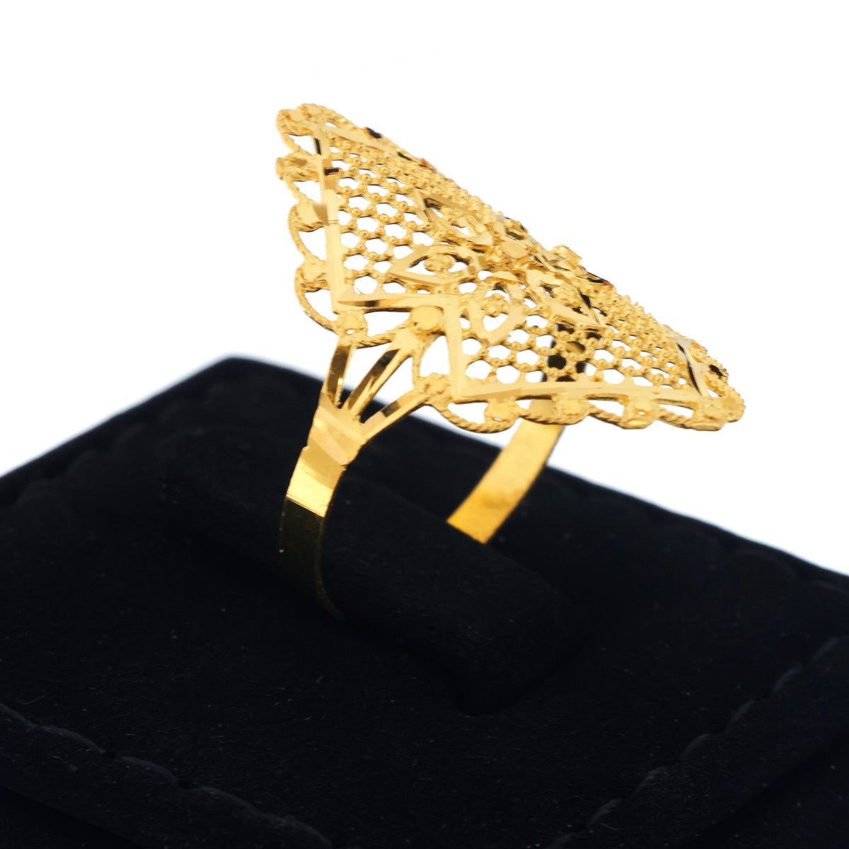 22K Gold Diamond Honeycomb Mesh Ring - Zero making charge