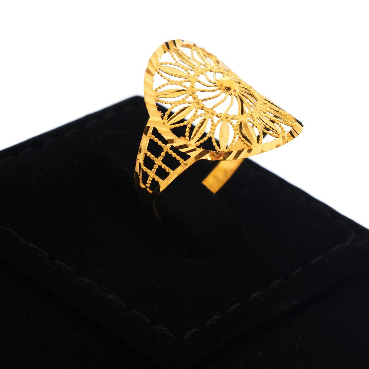 22K Gold Pinwheel Sunburst Ring - Zero making charge