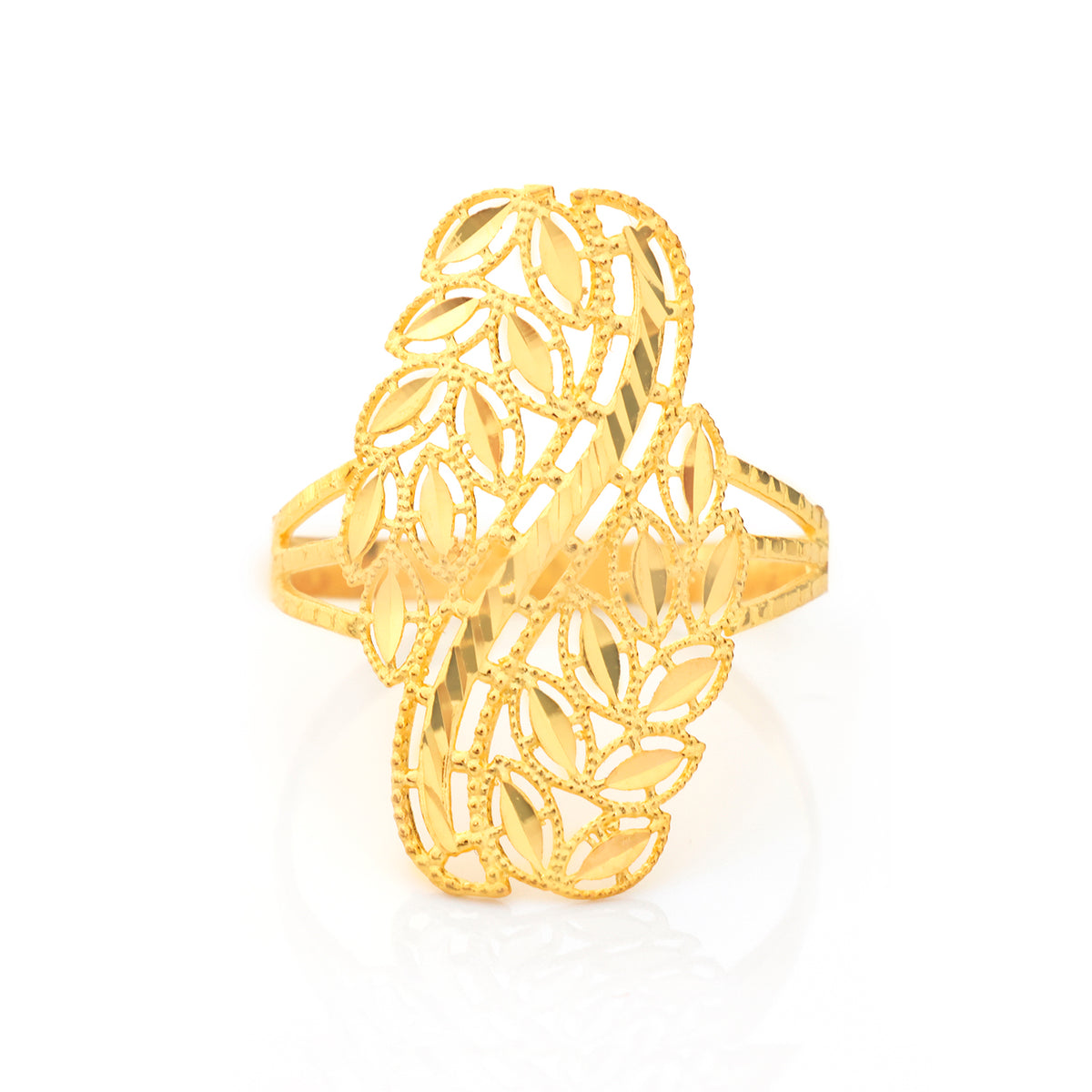 22K Gold Woven Marquise Wrap Ring - Zero making charge
