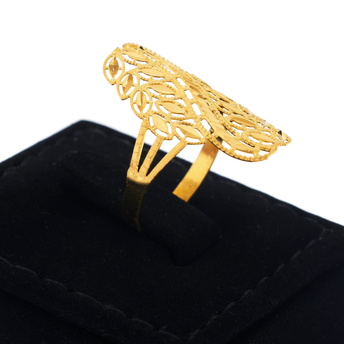 22K Gold Woven Marquise Wrap Ring - Zero making charge