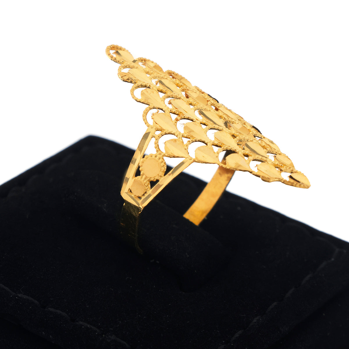 22K Gold Marquise Scale Pyramid Ring - Zero making charge
