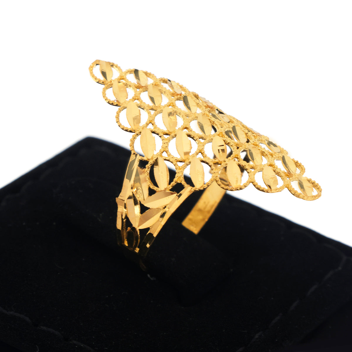 22K Gold Marquise Link Diamond Ring - Zero making charge
