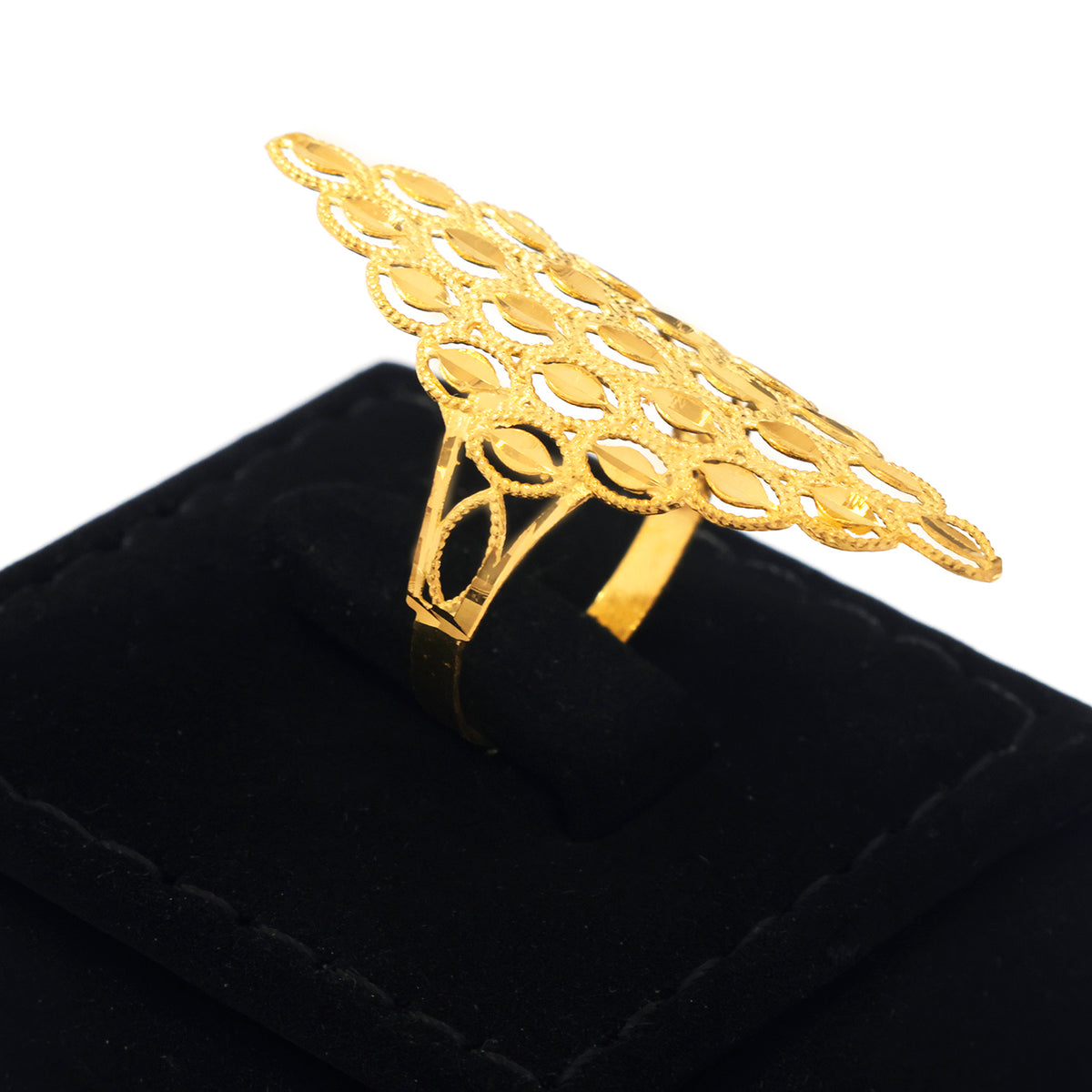 22K Gold Marquise Diamond Lattice Ring - Zero making charge