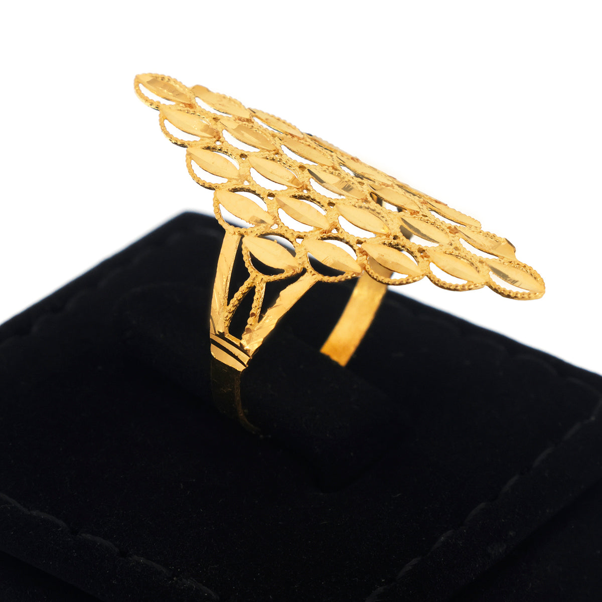 22K Gold Marquise Diamond Lattice Ring - Zero making charge