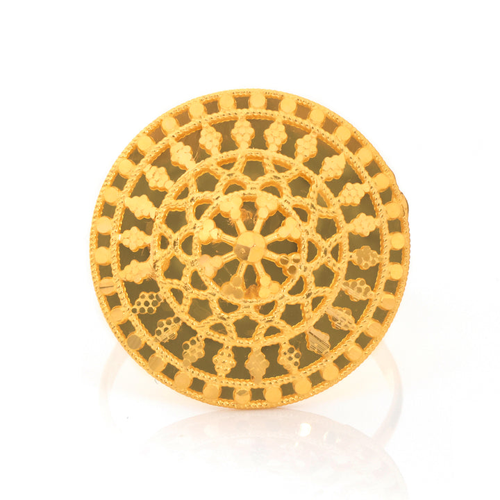 21K Gold Ring – Layered Radial Lattice – Zero Making Charge
