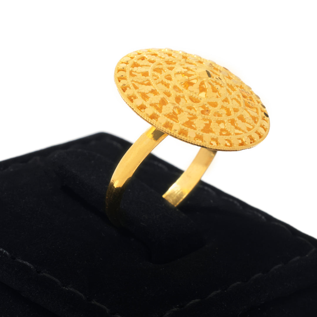 21K Gold Ring – Layered Radial Lattice – Zero Making Charge