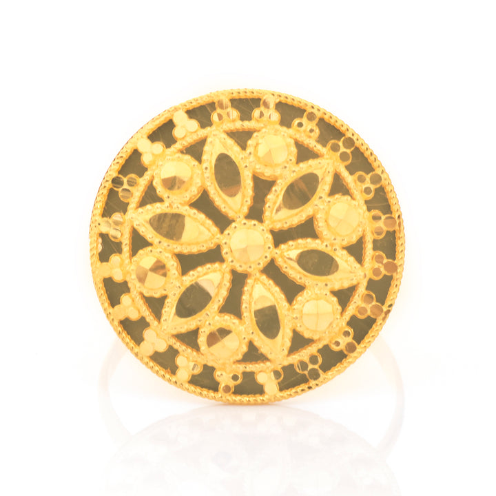 21K Gold Ring – Marquise Petal Flower – Zero Making Charge