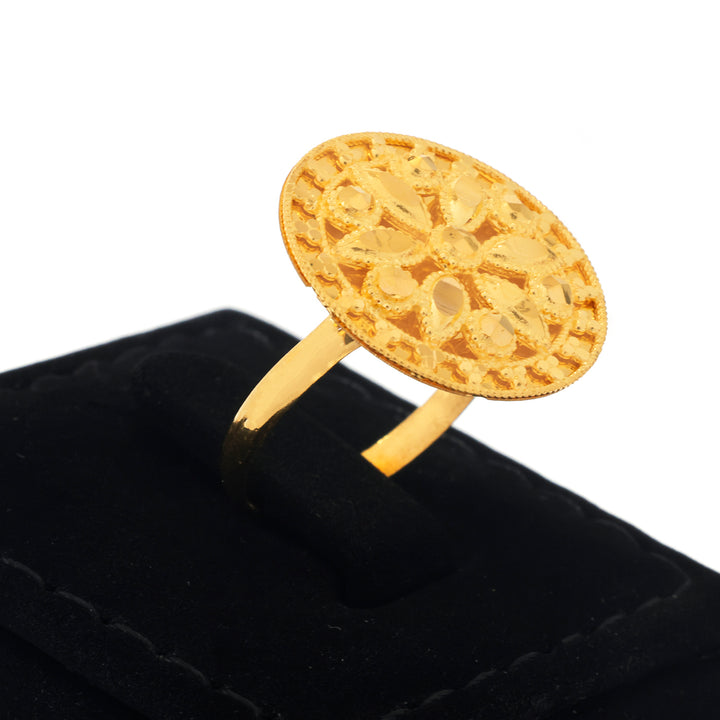 21K Gold Ring – Marquise Petal Flower – Zero Making Charge