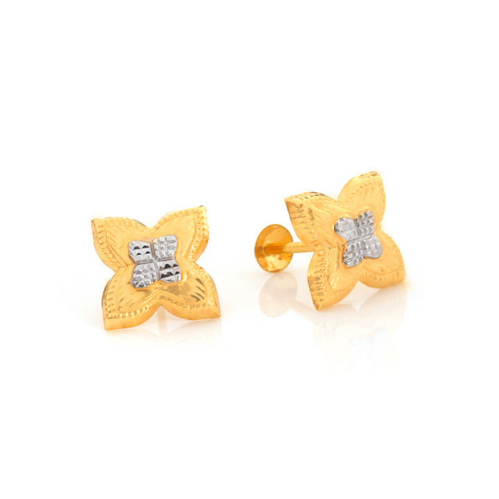 18K Gold Four-Point Star Necklace &amp; Earring Set