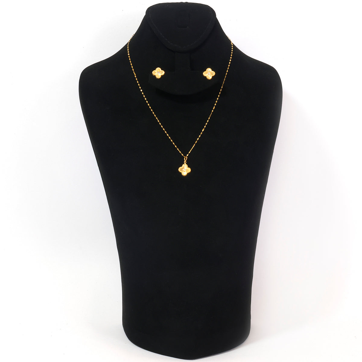 18K Gold Four-Point Star Necklace & Earring Set