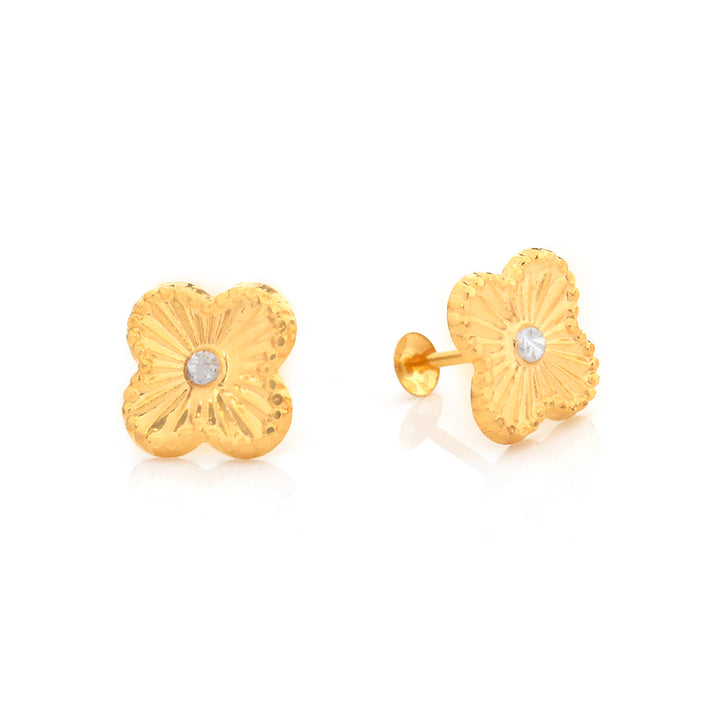 18K Gold Four-Point Star Necklace &amp; Earring Set
