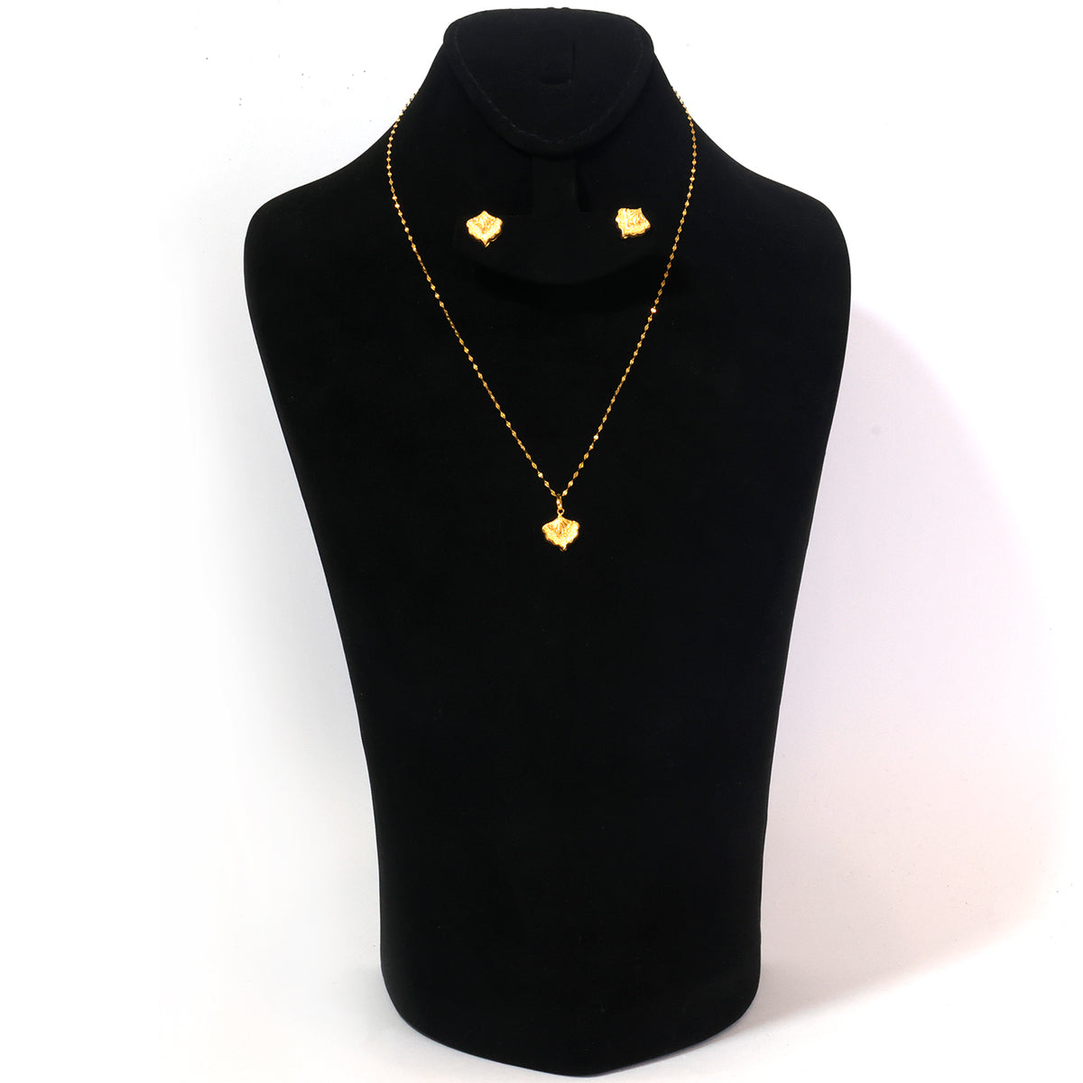 18K Gold Blossom Necklace & Earring Set