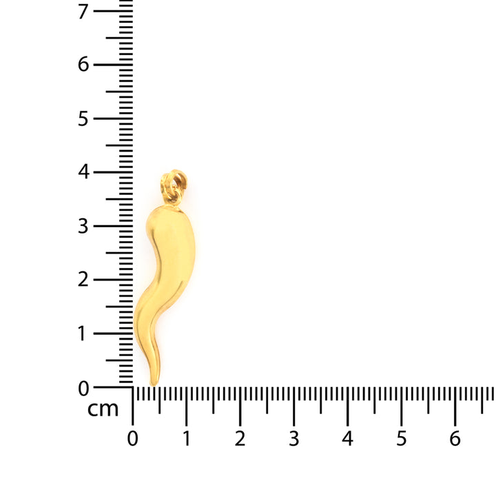 18K Gold Horn Pendant – Sleek Curved Silhouette
