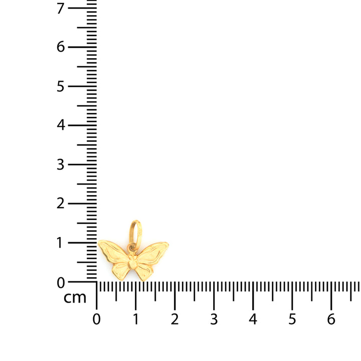 18K Gold Butterfly Pendant – Sculpted Wing Detail