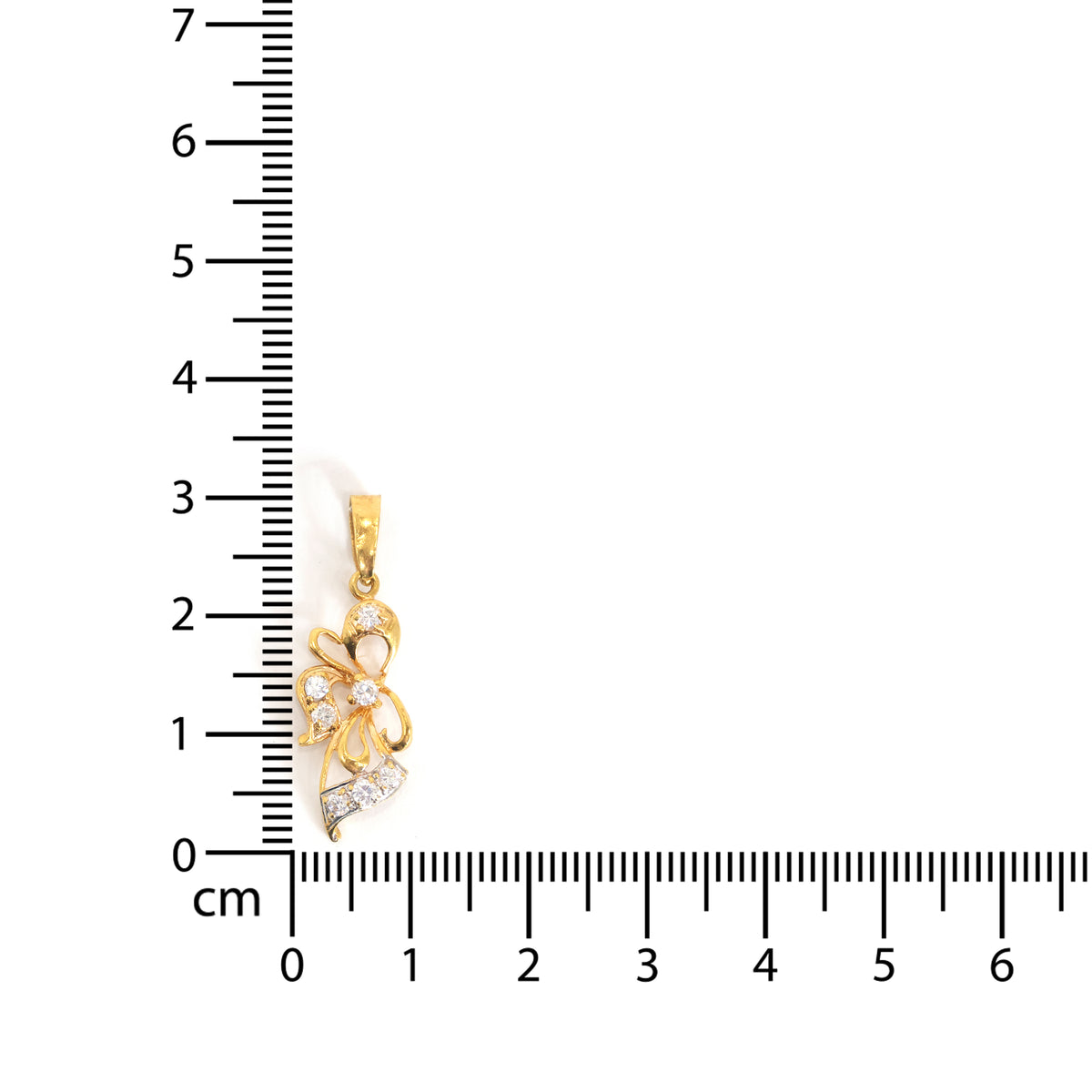21K Gold Pendants – Floral Design – Zero Making Charge - Size Reference
