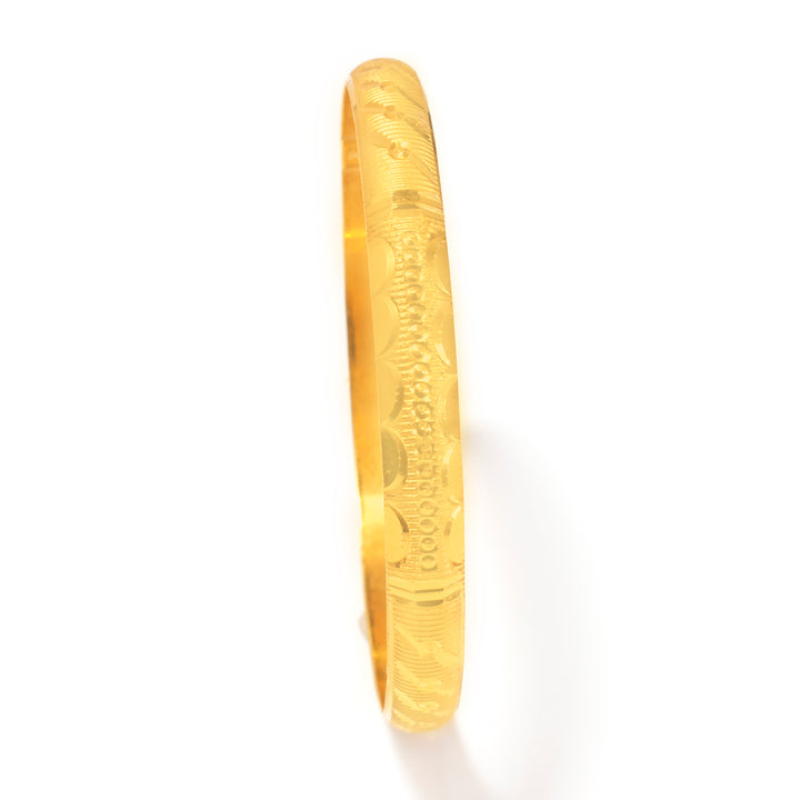 21K Gold Wave &amp; Scallop Bangle
