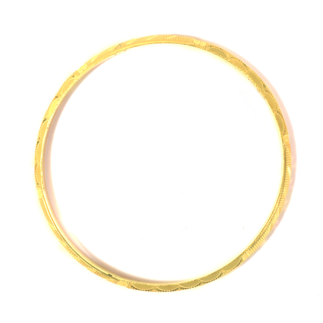 21K Gold Wave &amp; Scallop Bangle