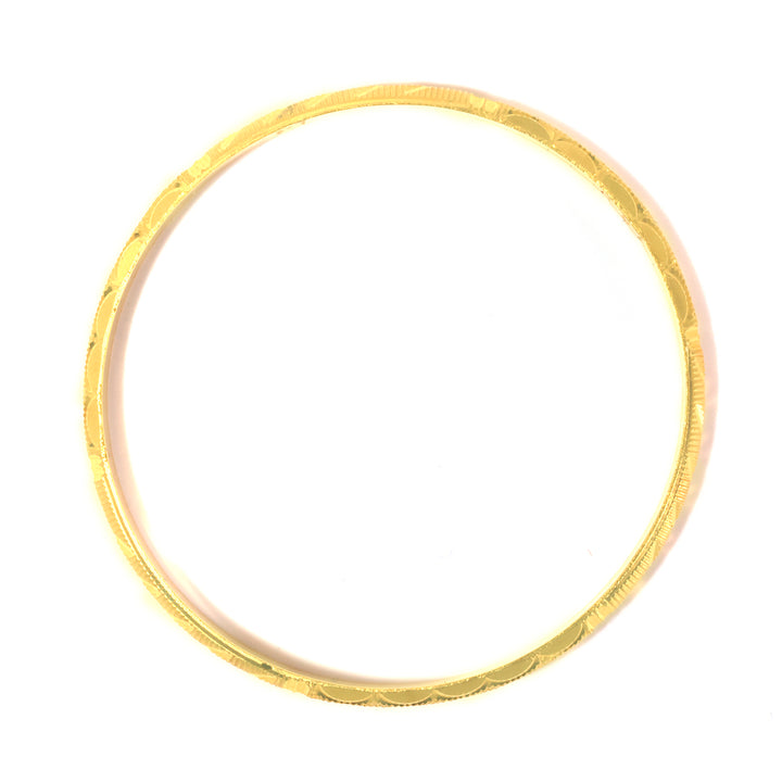 21K Gold Wave &amp; Scallop Bangle