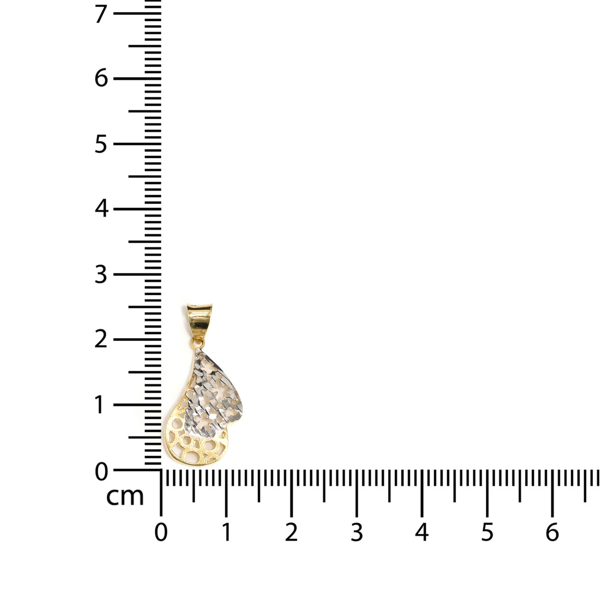 18K Gold Charms & Pendants – Two-tone Plain Finish – Size Reference