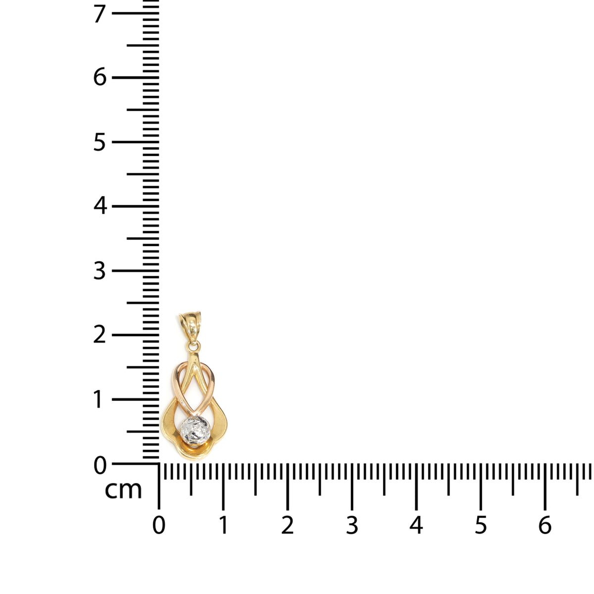 18K Gold Charms & Pendants – Beautiful two-tone design – Size Reference
