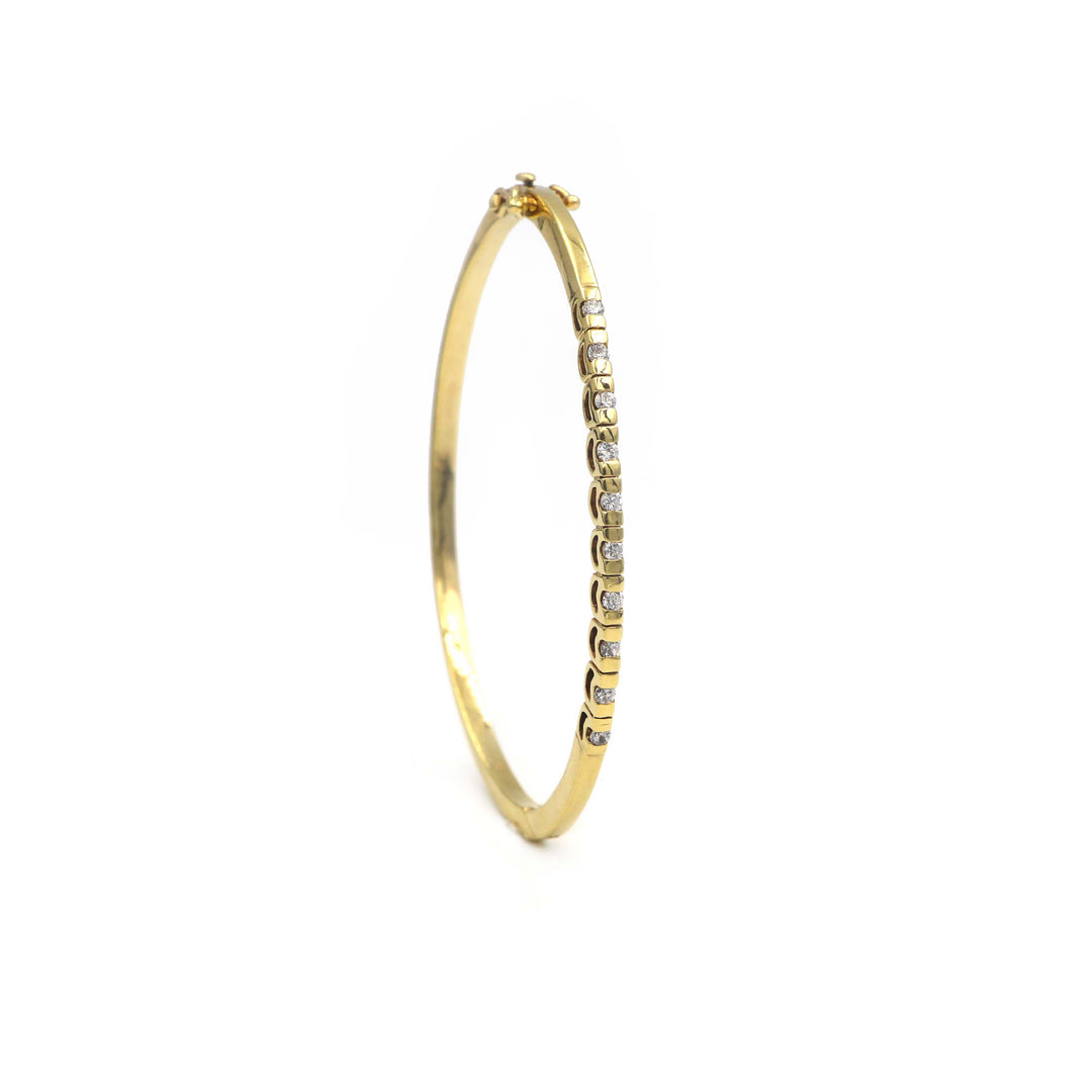 18K Yellow Gold Hinged Diamond Bracelet