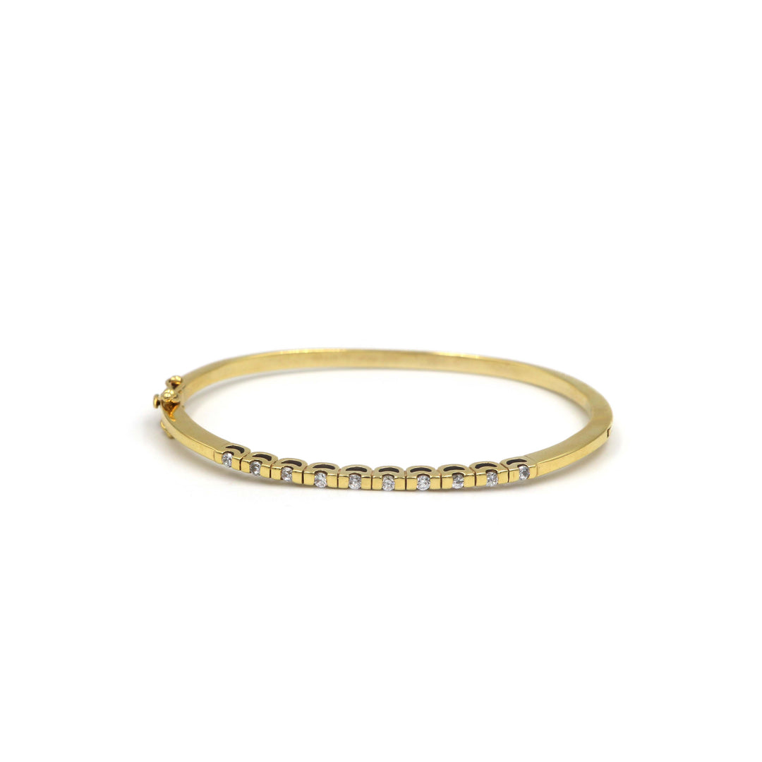 18K Yellow Gold Hinged Diamond Bracelet