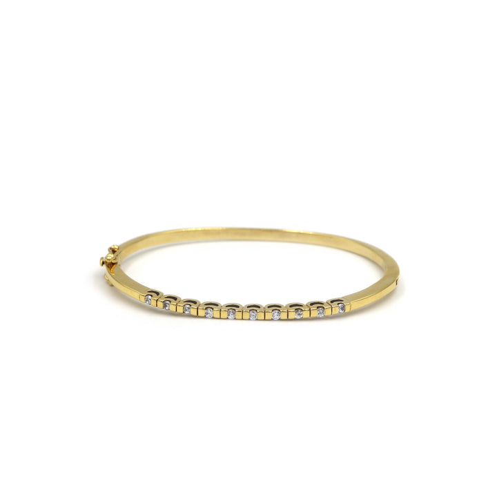 18K Yellow Gold Hinged Diamond Bracelet