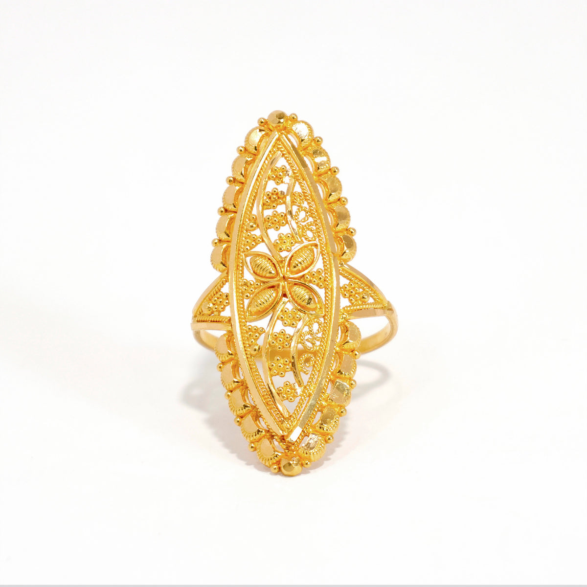 22K Gold Ring – multi-layer woven gold ring design – Close View