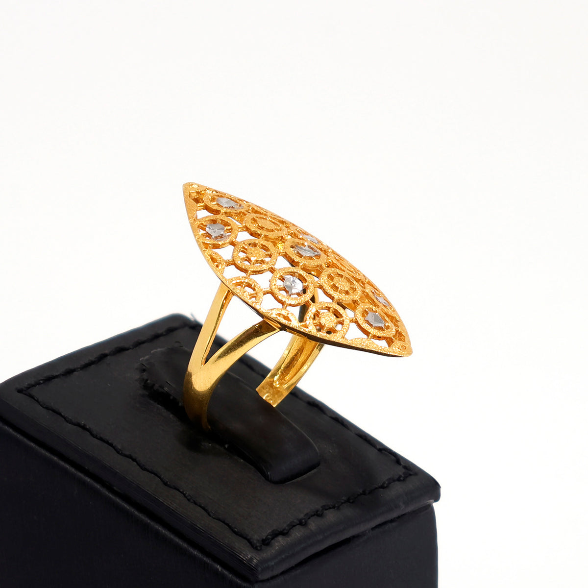 22K Gold Ring – elegant classic design – Zero Making Charge - Side Angle