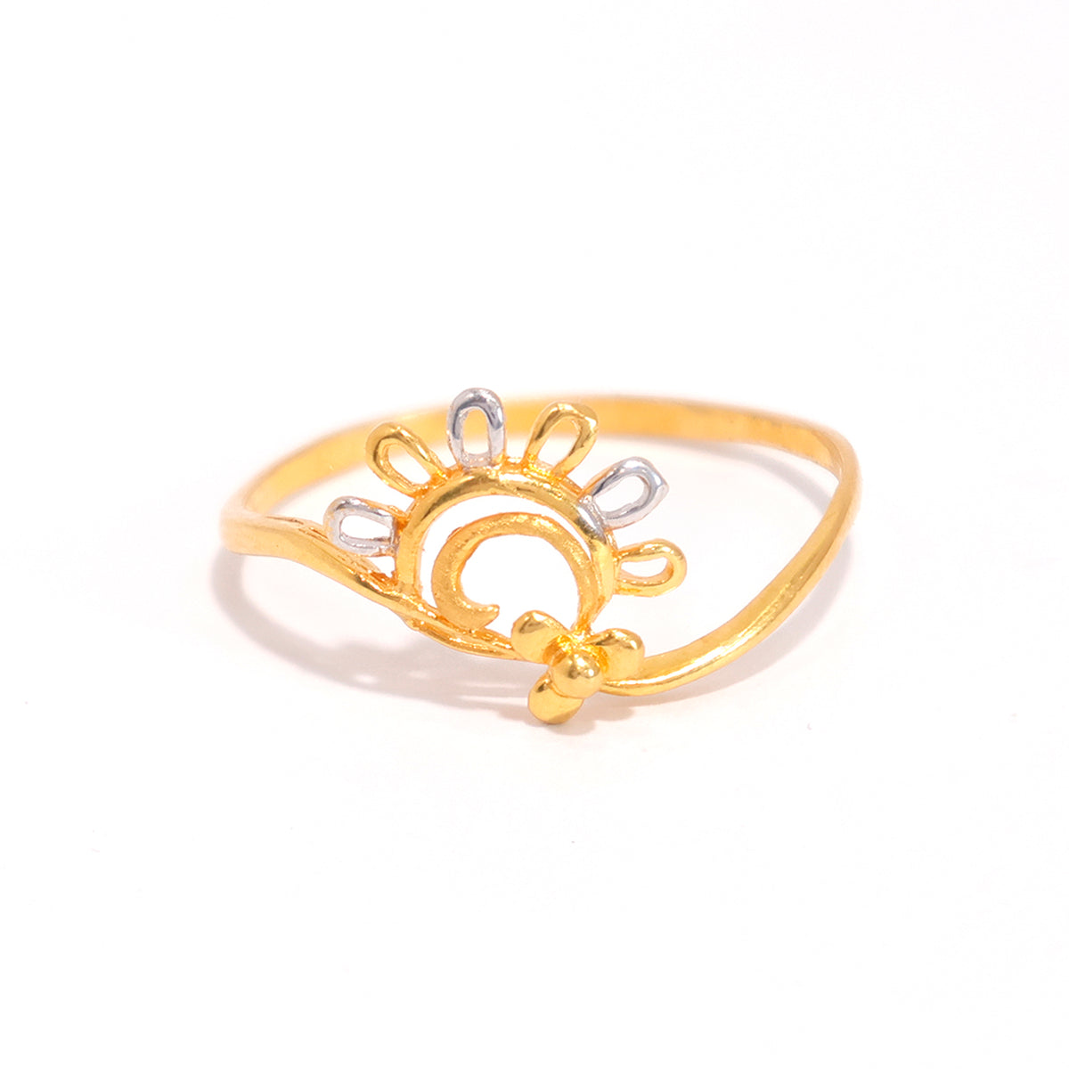 22K Gold Ring – Sunrise Petal Motif – Zero Making Charge - Main View