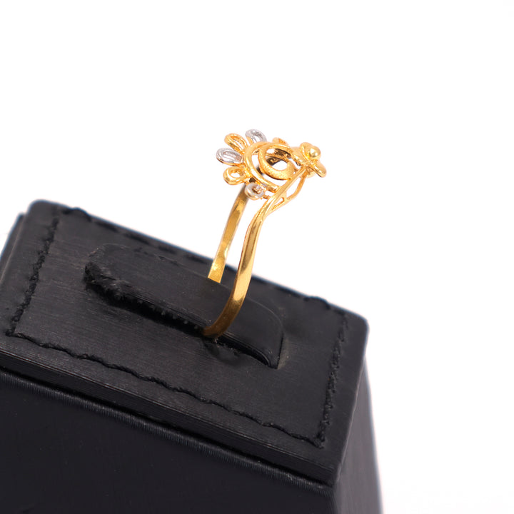 22K Gold Ring – Sunrise Petal Motif – Zero Making Charge - Side Angle